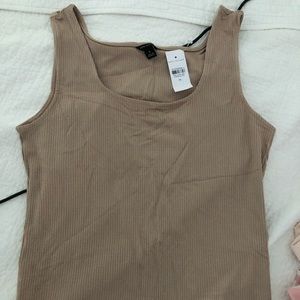 Size medium ribbed tan cotton tank